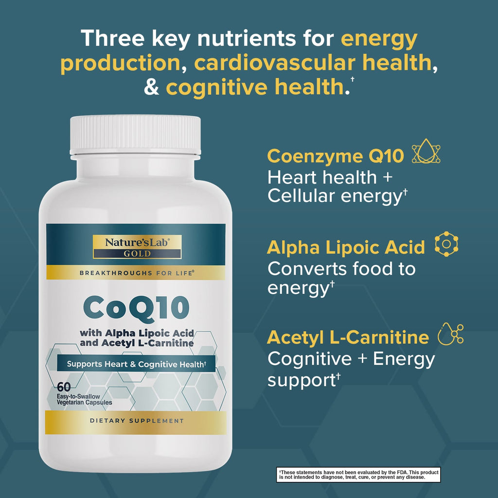 Nature's Lab Gold CoQ10 + Alpha Lipoic Acid + Acetyl L-Carnitine HCl