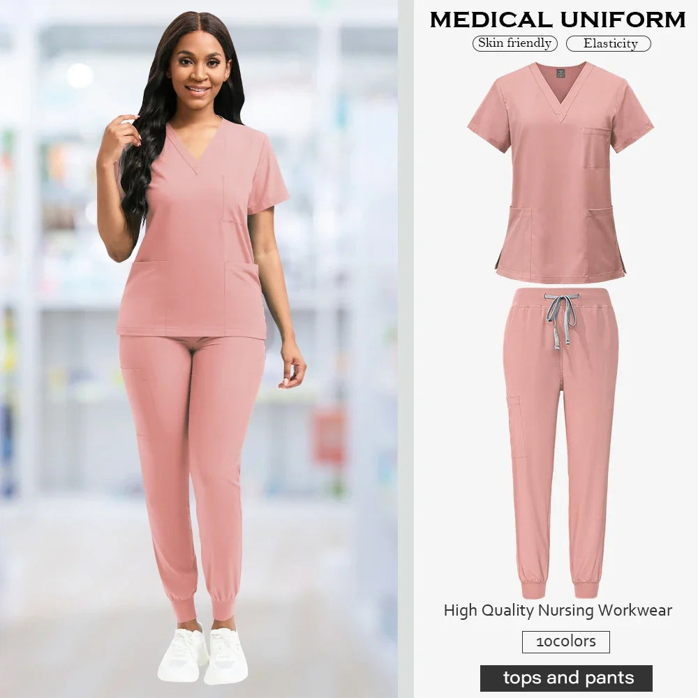 Niaahinn Unisex Breathable Jogger Scrub Set
