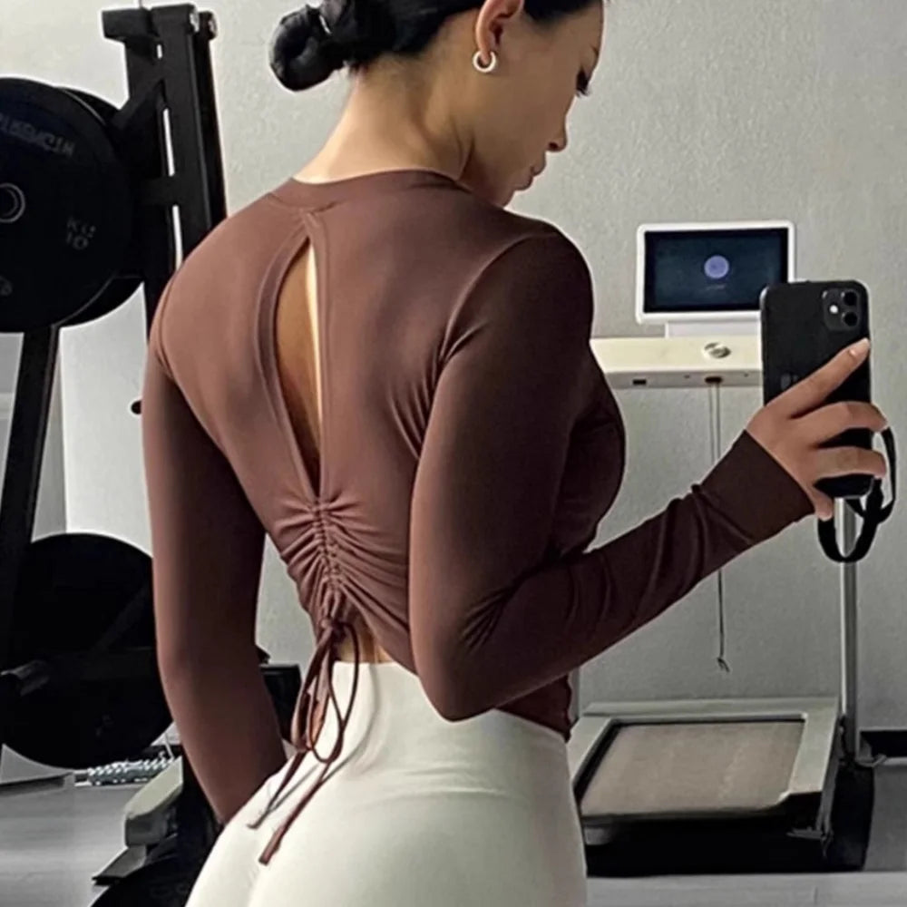 Women’s Long Sleeve Purple Yoga Workout Top