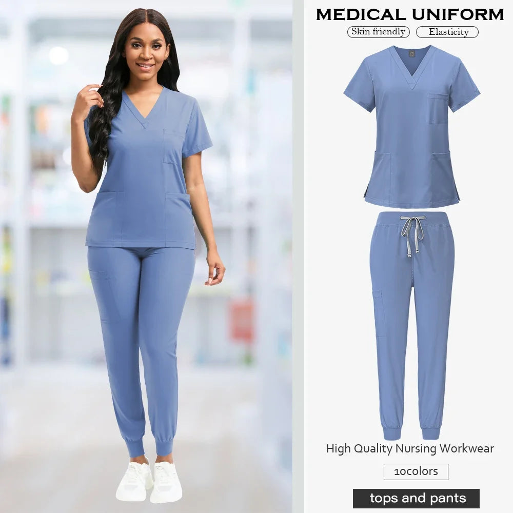 Niaahinn Unisex Breathable Jogger Scrub Set