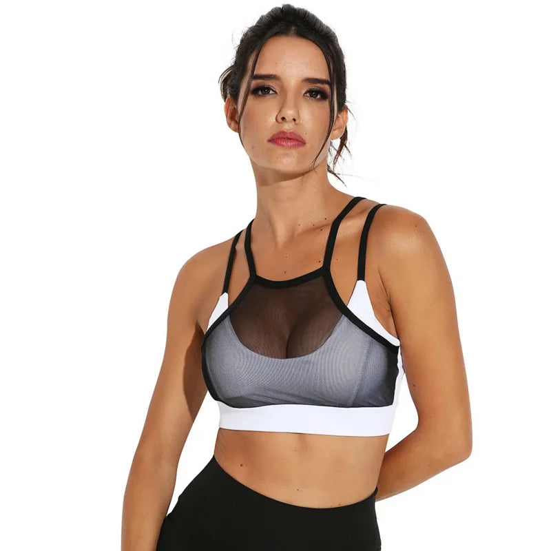 Women’s Push Up Mesh Sports Bra Crop Top