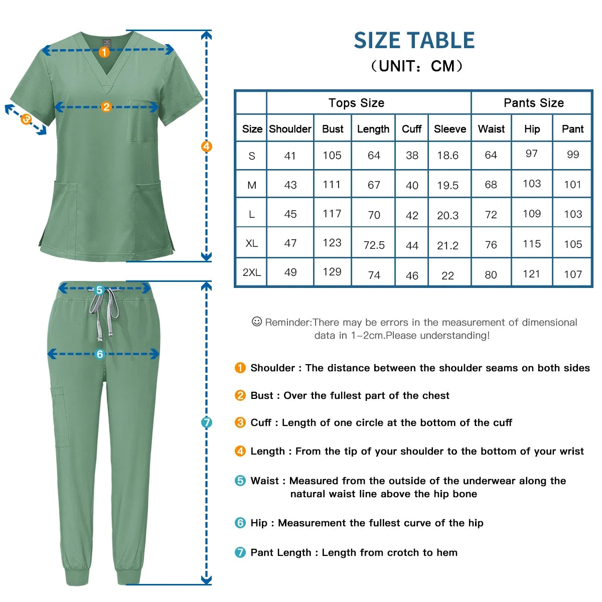 Niaahinn Unisex Breathable Jogger Scrub Set