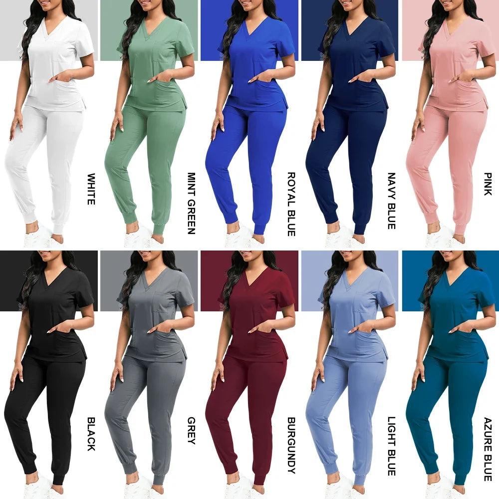 Niaahinn Unisex Breathable Jogger Scrub Set