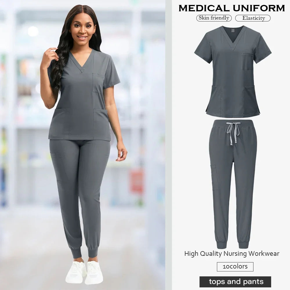 Niaahinn Unisex Breathable Jogger Scrub Set