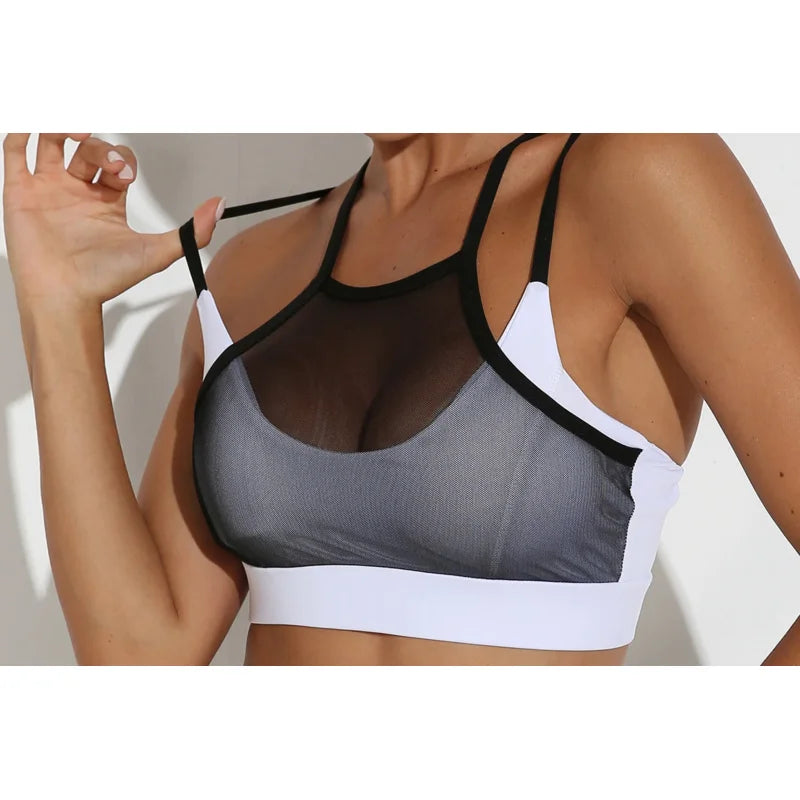 Women’s Push Up Mesh Sports Bra Crop Top